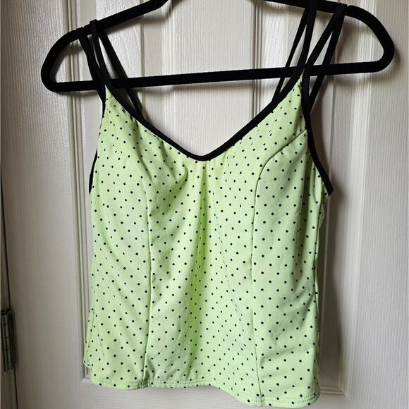 Miraclesuit Tankini Top 10 Polka Dot Double Strap Slimming Swimsuit Swimwear - Picture 1 of 7